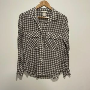 H&M Lightweight Gingham Button Down in Great Condition